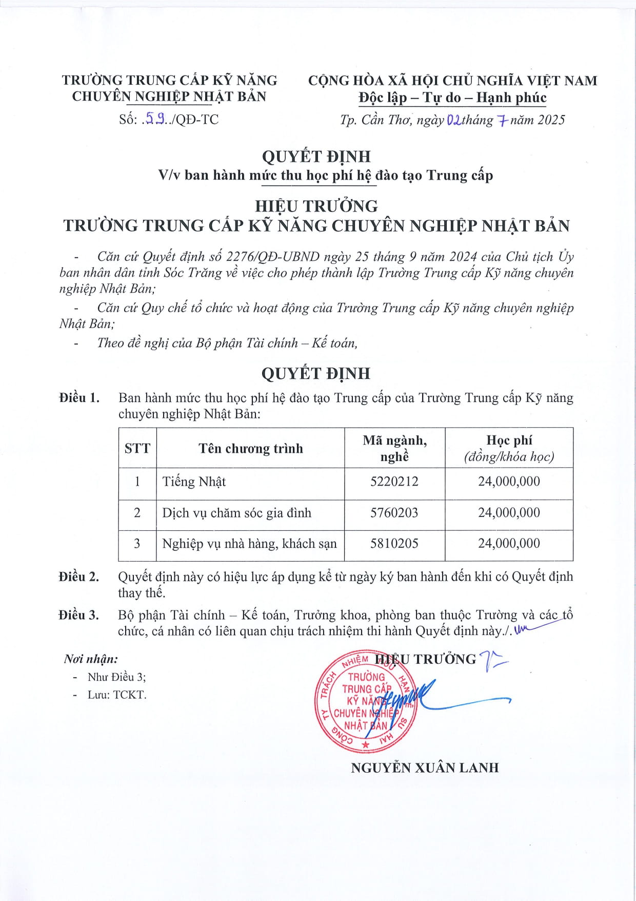 Trường Trung cấp Kỹ năng Chuyên nghiệp Nhật Bản