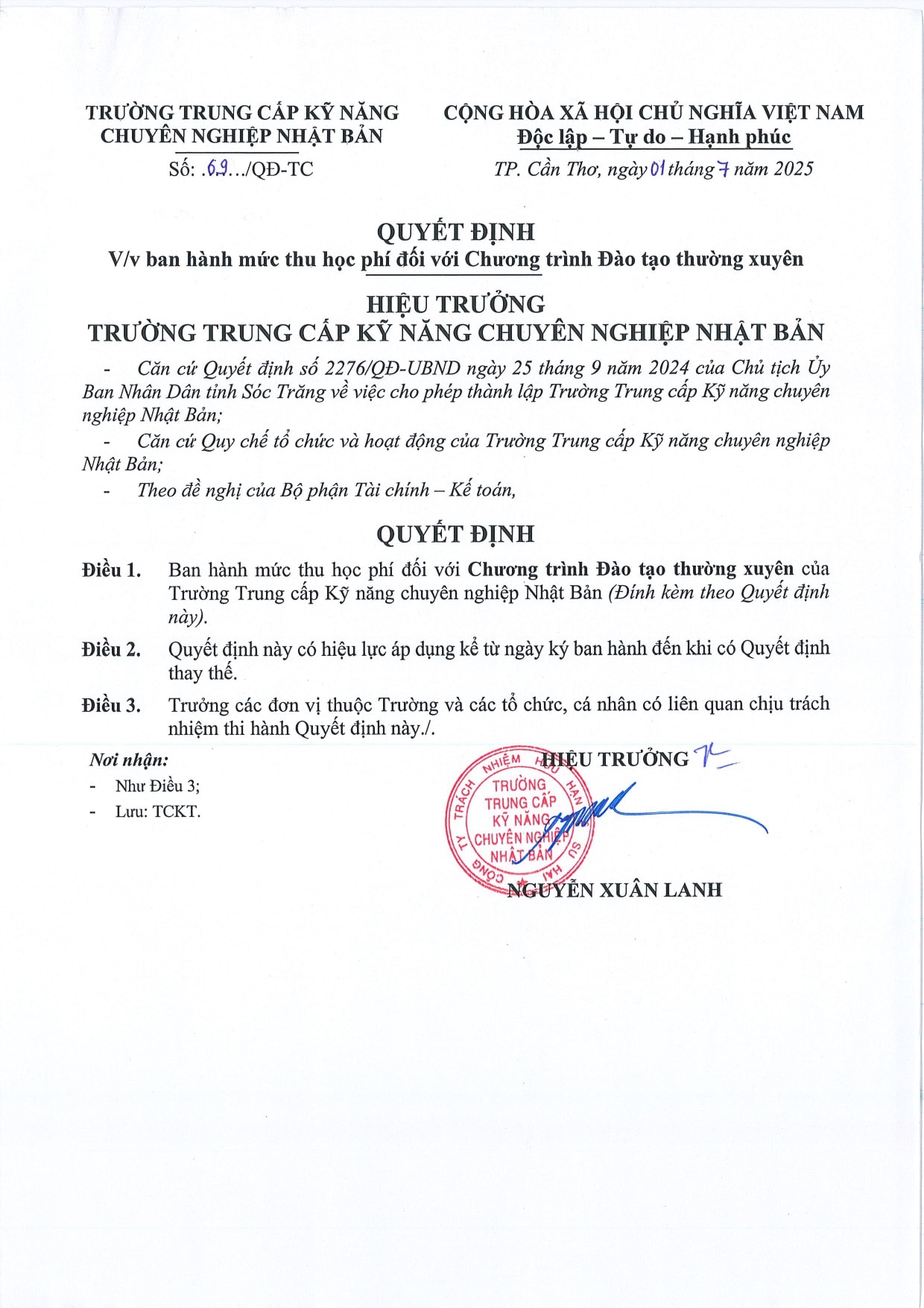 Trường Trung cấp Kỹ năng Chuyên nghiệp Nhật Bản