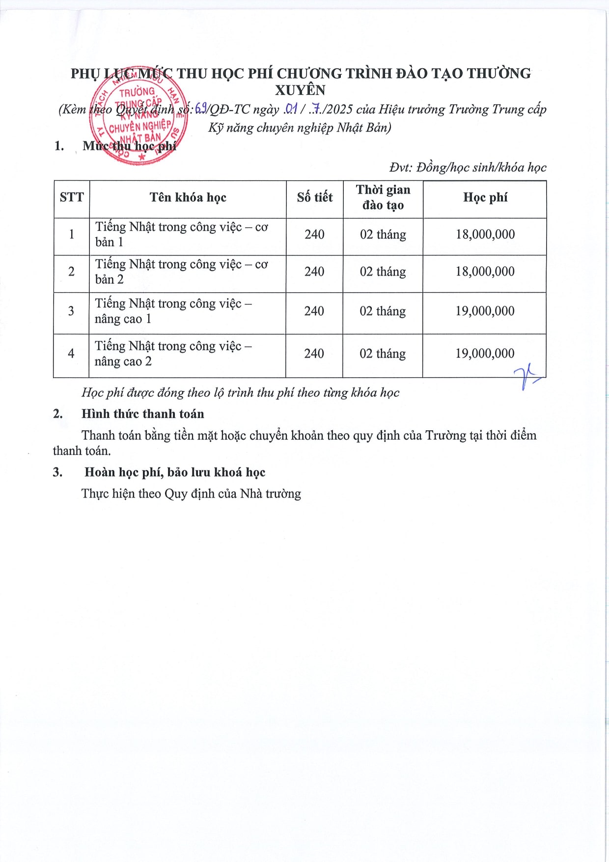 Trường Trung cấp Kỹ năng Chuyên nghiệp Nhật Bản
