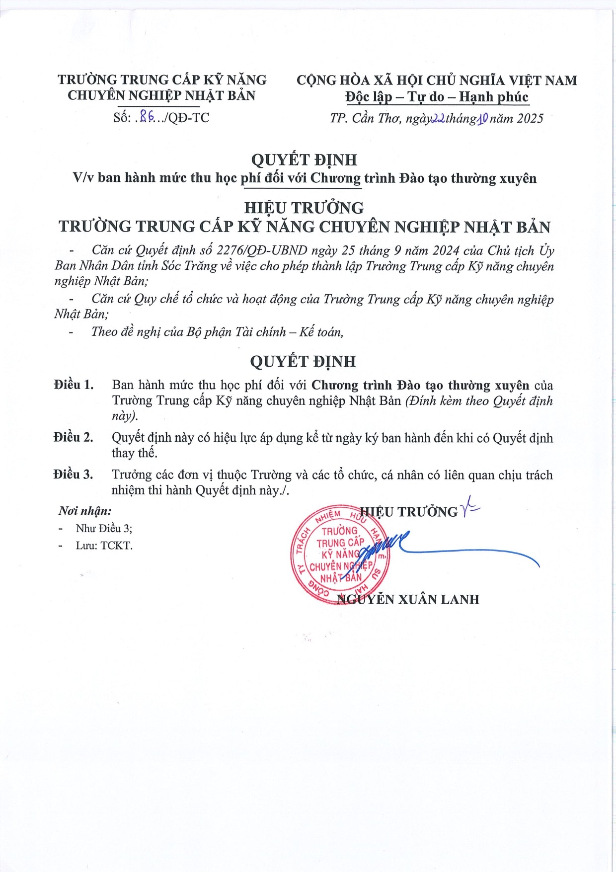 Trường Trung cấp Kỹ năng Chuyên nghiệp Nhật Bản
