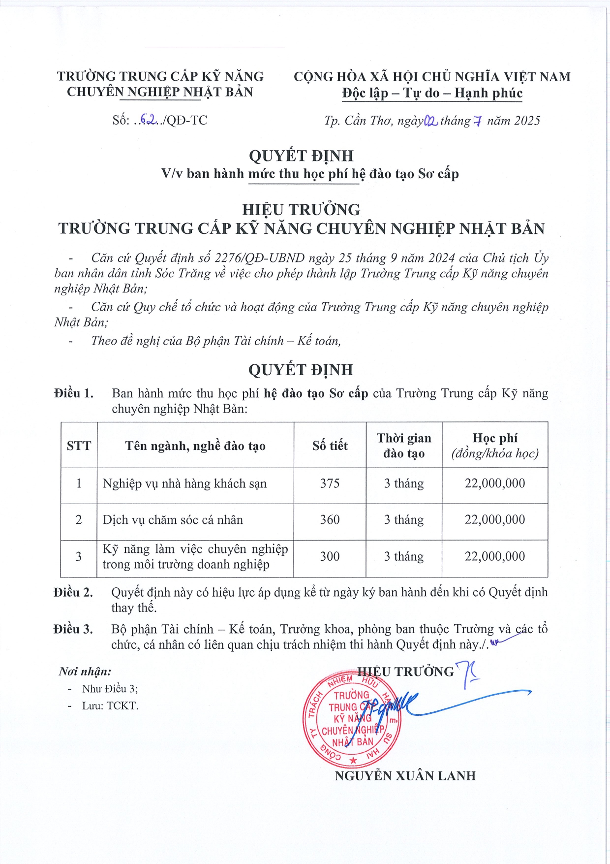 Trường Trung cấp Kỹ năng Chuyên nghiệp Nhật Bản