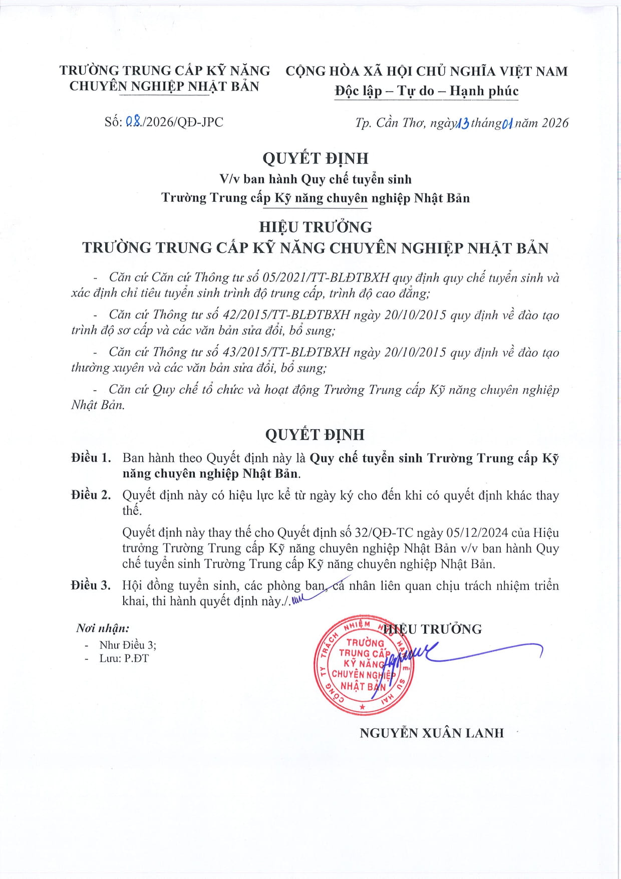 Trường Trung cấp Kỹ năng Chuyên nghiệp Nhật Bản