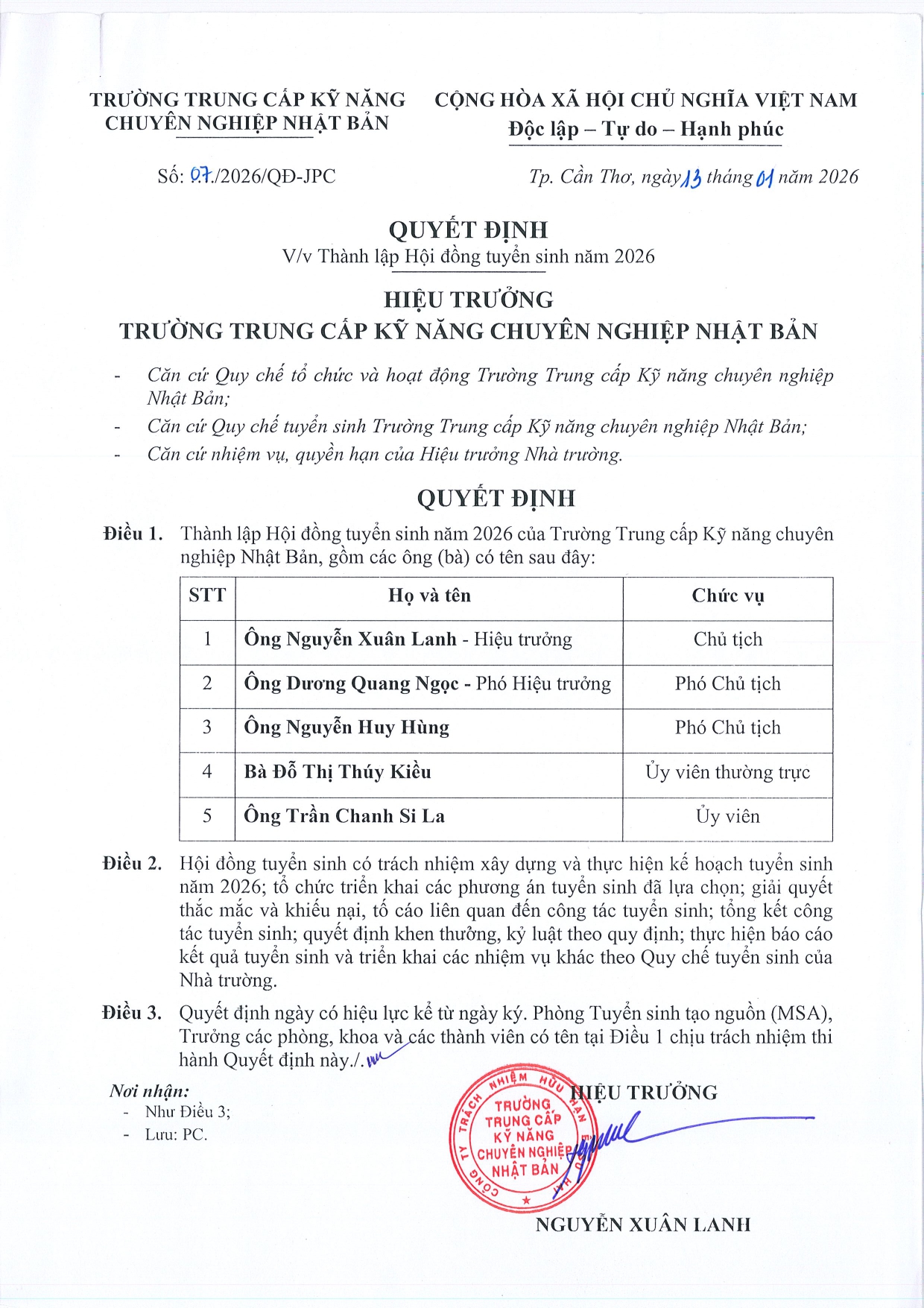 Trường Trung cấp Kỹ năng Chuyên nghiệp Nhật Bản