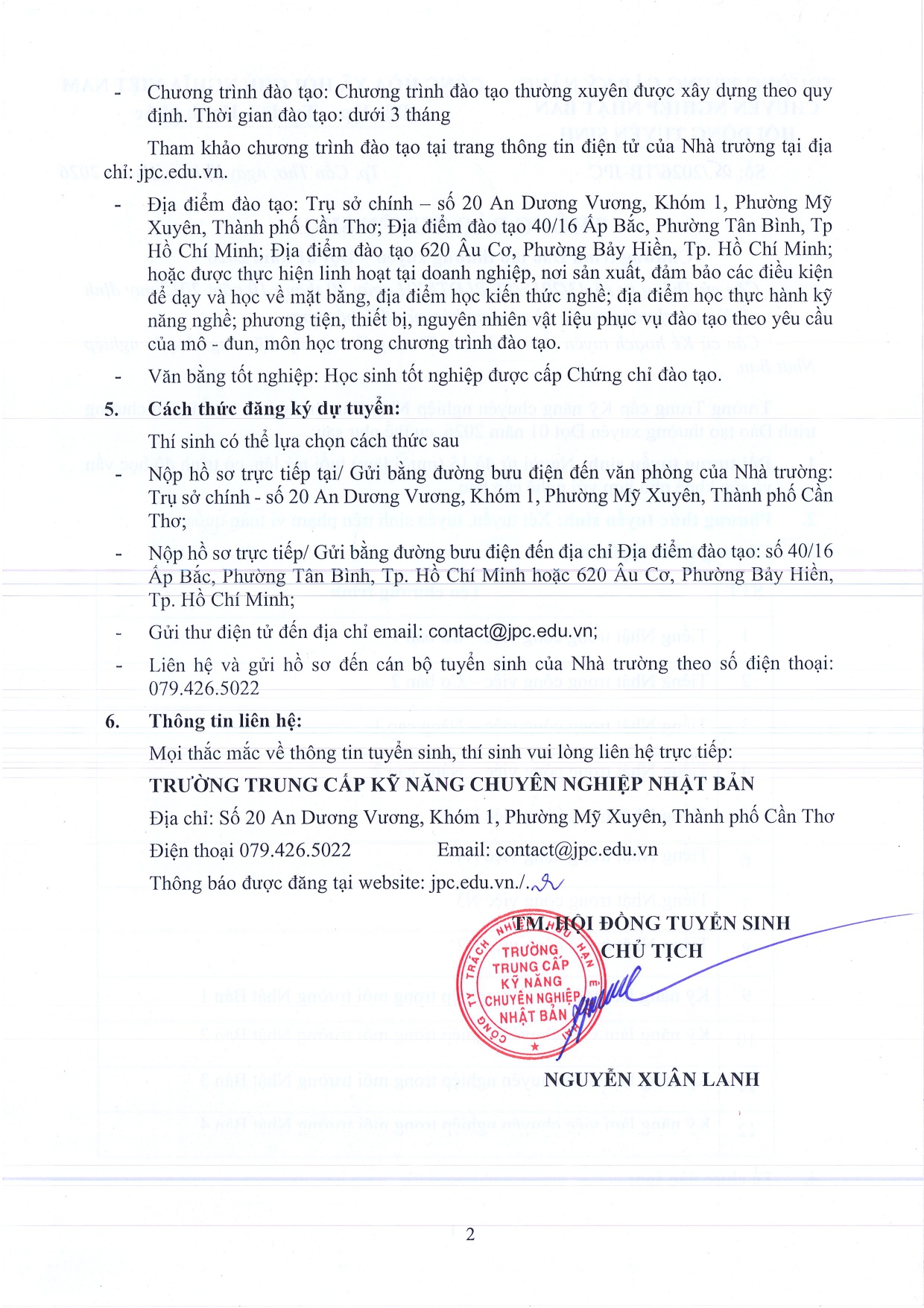 Trường Trung cấp Kỹ năng Chuyên nghiệp Nhật Bản