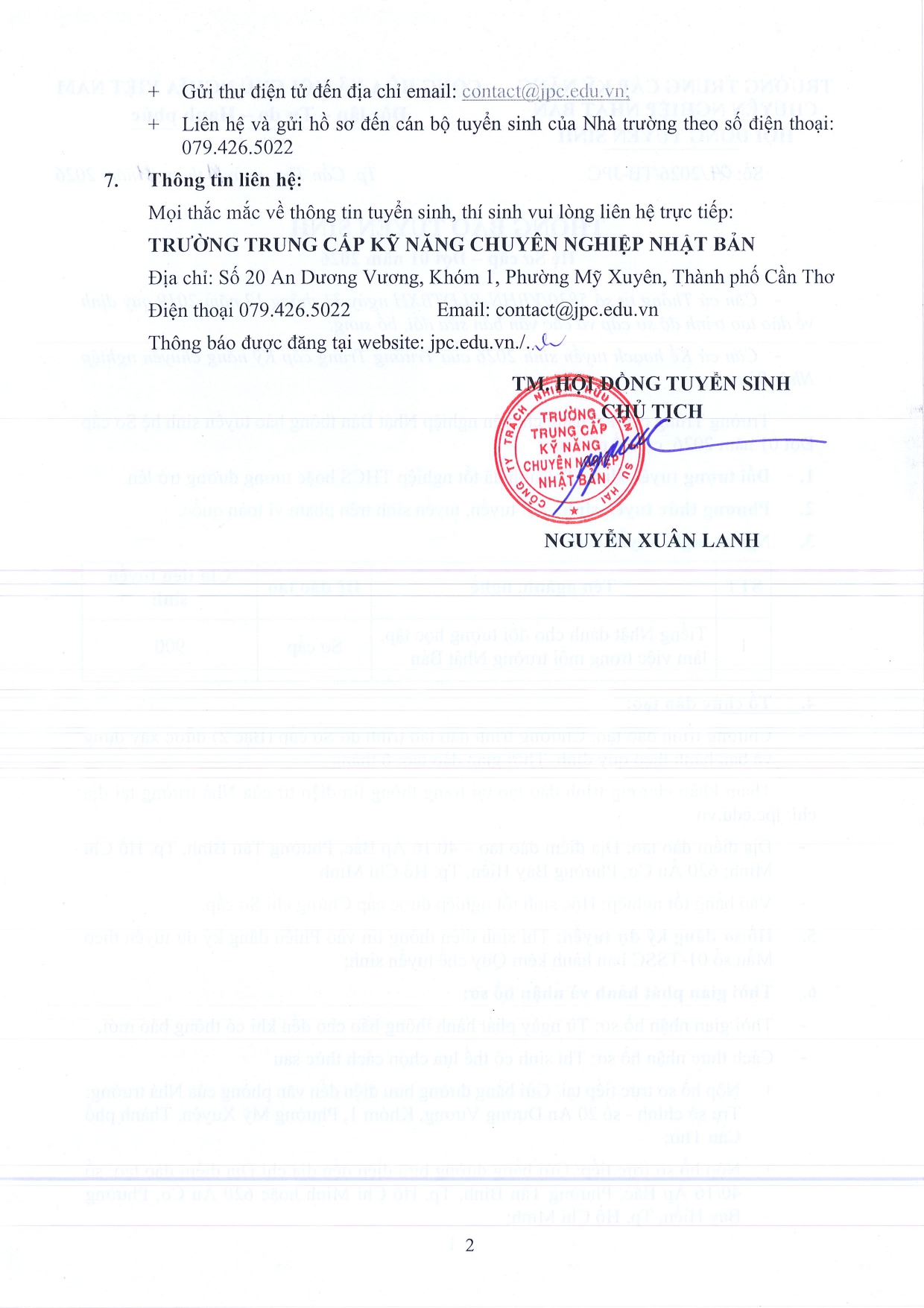 Trường Trung cấp Kỹ năng Chuyên nghiệp Nhật Bản