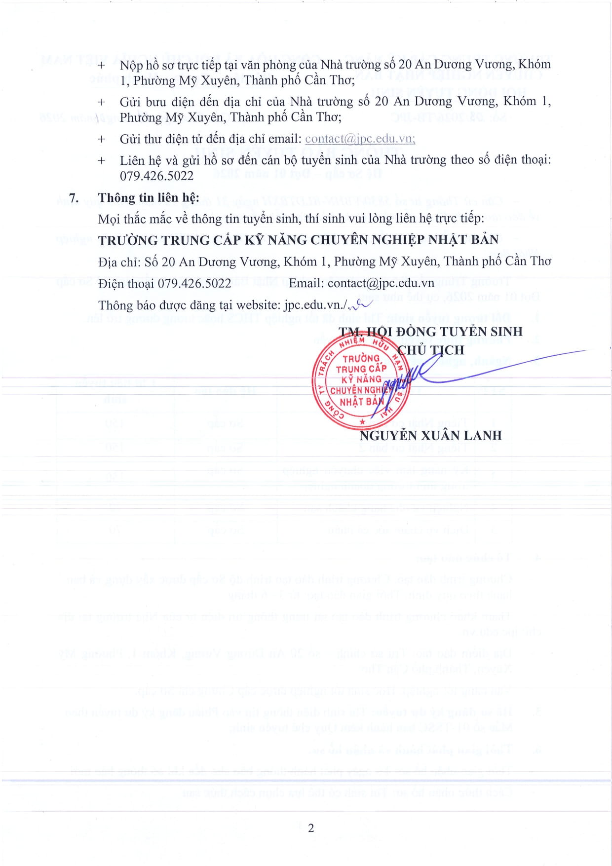 Trường Trung cấp Kỹ năng Chuyên nghiệp Nhật Bản