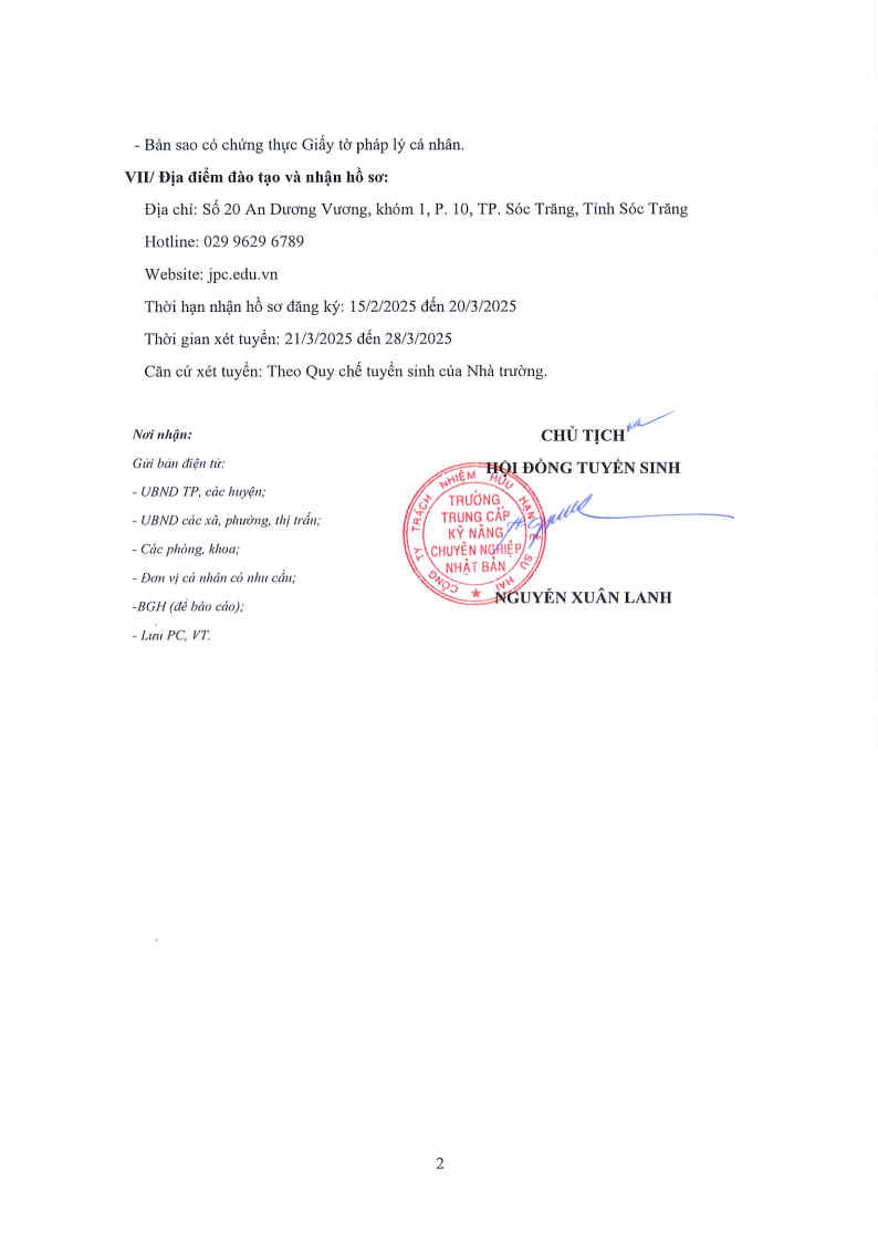 Trường Trung cấp Kỹ năng Chuyên nghiệp Nhật Bản