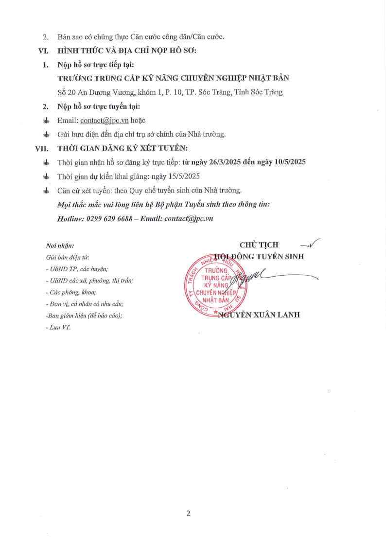 Trường Trung cấp Kỹ năng Chuyên nghiệp Nhật Bản