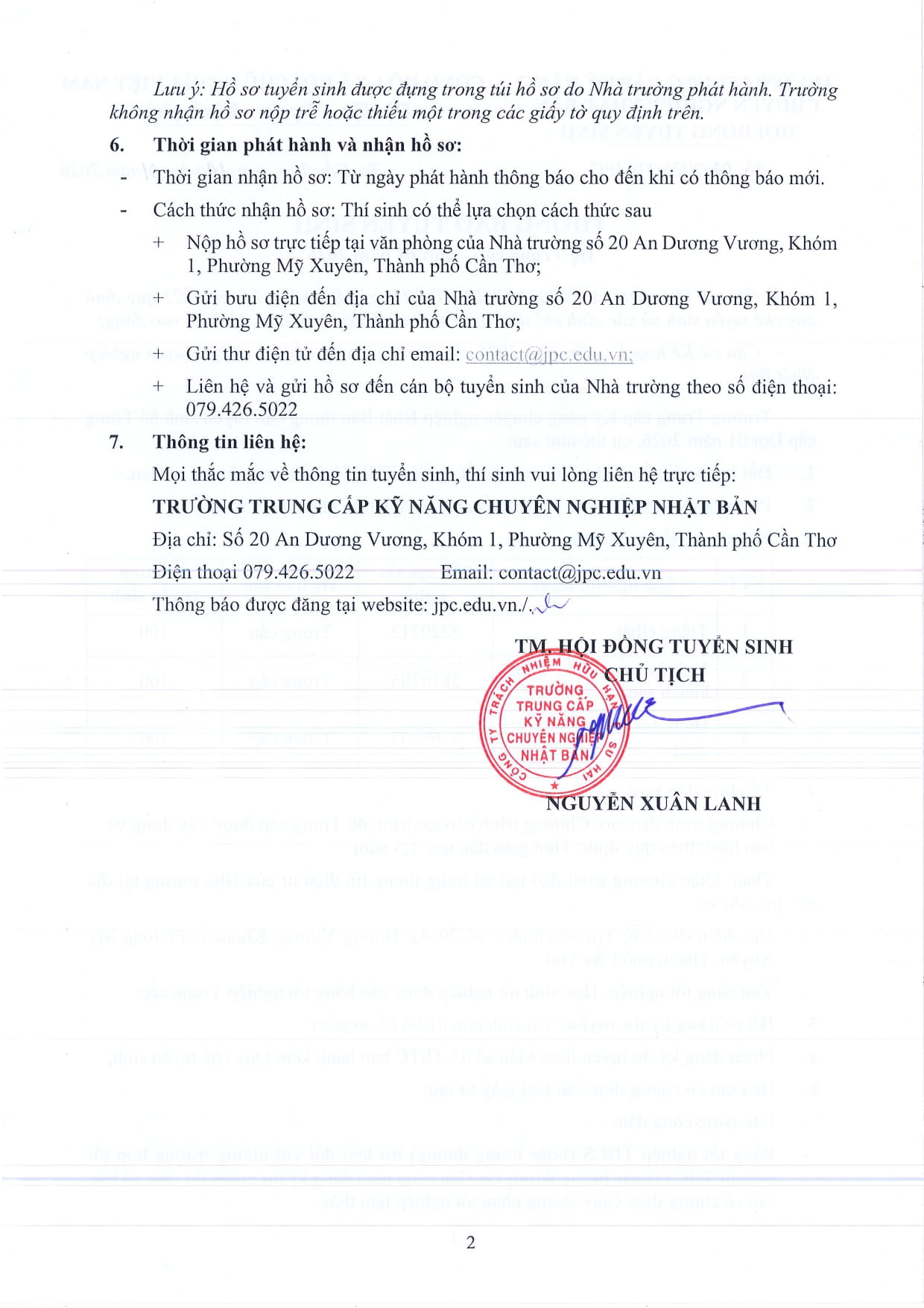 Trường Trung cấp Kỹ năng Chuyên nghiệp Nhật Bản